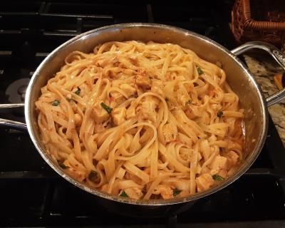 Prepared with chicken instead of broccoli