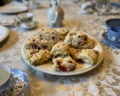 Scones on a platter.