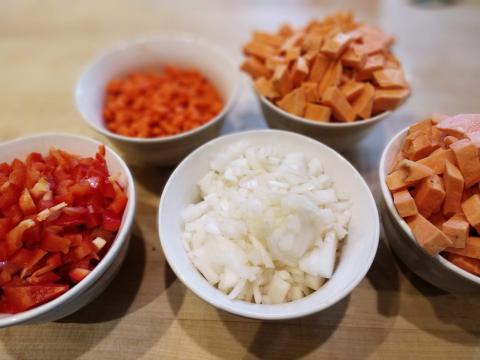 Chopped ingredients